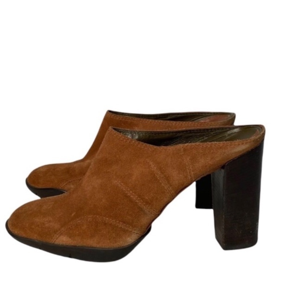G Series by Cole Haan Nike Air Suede Rust/Brown Heeled Slip-on Mules Shoes 7.5B